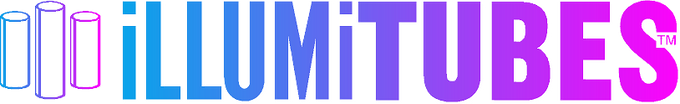 Logo of IllumiTubes with colorful text and tube shapes.