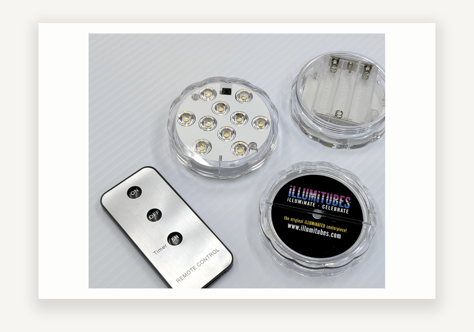 Actual iLLUMITUBES Tube Lights and remote control